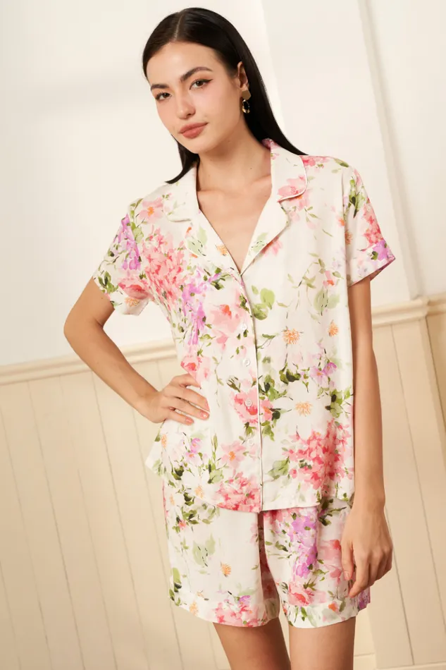 Women Robes and Pajamas YUMI KIM BEAUTY REST FLORAL PAJAMA SET Soft Kiss Ivory