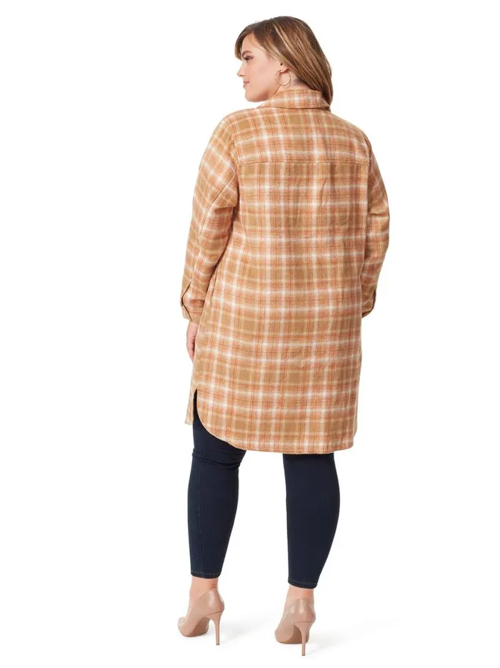 Women Romi Shacket In Shadow Plaid Jessica Simpson Jackets Blazers and Kimonos