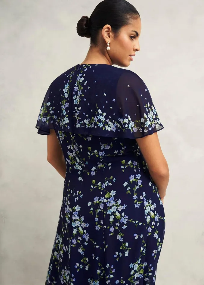 Women Rosella Cape Dress Midnight Multi Hobbs Dresses and Jumpsuits