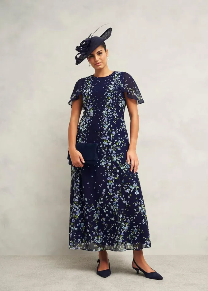 Women Rosella Cape Dress Midnight Multi Hobbs Dresses and Jumpsuits