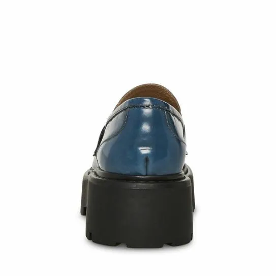 Women ROUX BLUE LEATHER Blue Leather Steve Madden Loafers and Flats Women ROUX BLUE LEATHER Blue Leather Steve Madden Loafers and Flats