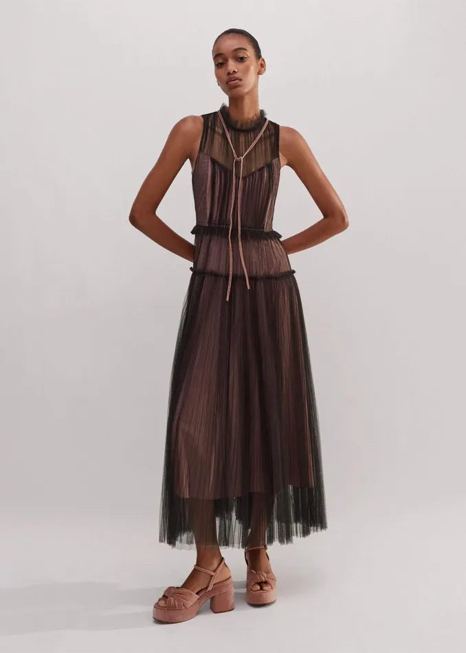 Women Ruched Velvet Knot Platform Blush Velvet MEEM
