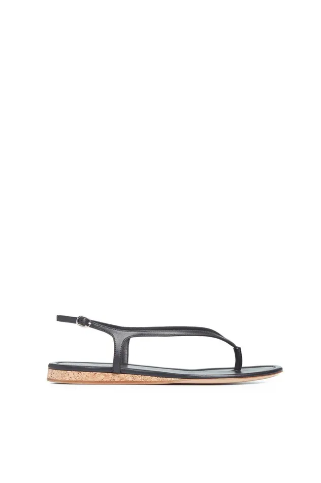 Women Sandals Gabriela Hearst Gia Flat Sandal In Black Leather
