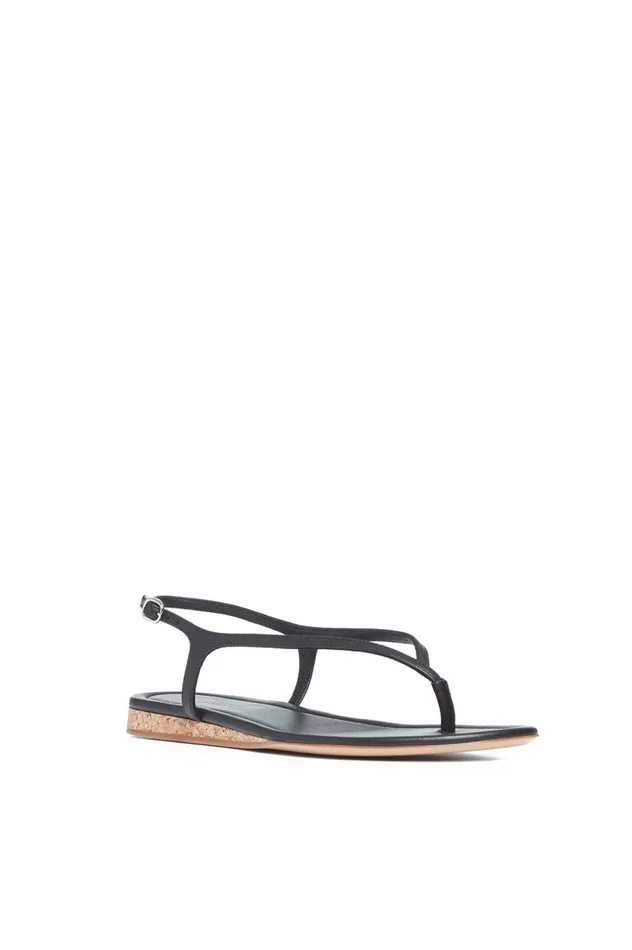 Women Sandals Gabriela Hearst Gia Flat Sandal In Black Leather