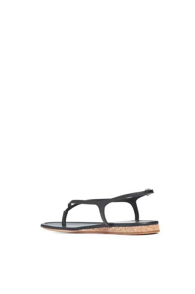 Women Sandals Gabriela Hearst Gia Flat Sandal In Black Leather