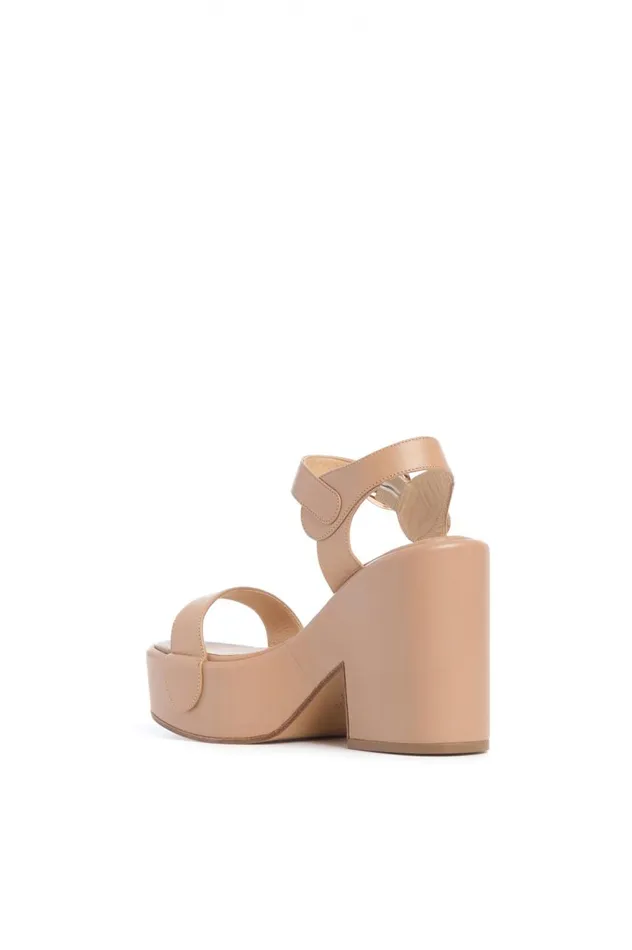 Women Sandals Gabriela Hearst Iris Platform Sandal In Dark Camel Leather