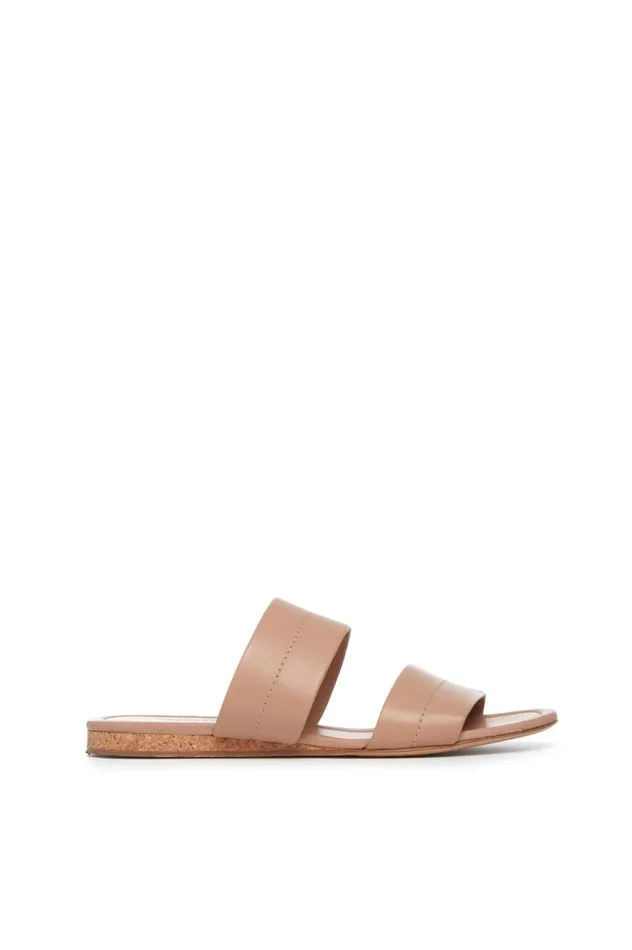 Women Sandals Gabriela Hearst Lora Flat Sandal In Dark Camel Leather