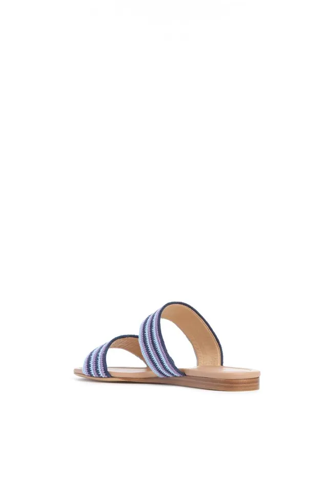 Women Sandals Gabriela Hearst Lora Flat Sandal In Navy Multi Crochet