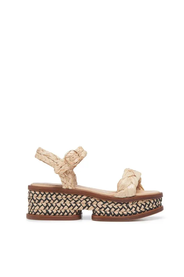Women Sandals Gabriela Hearst Michael Platform Sandal In Natural Raffia