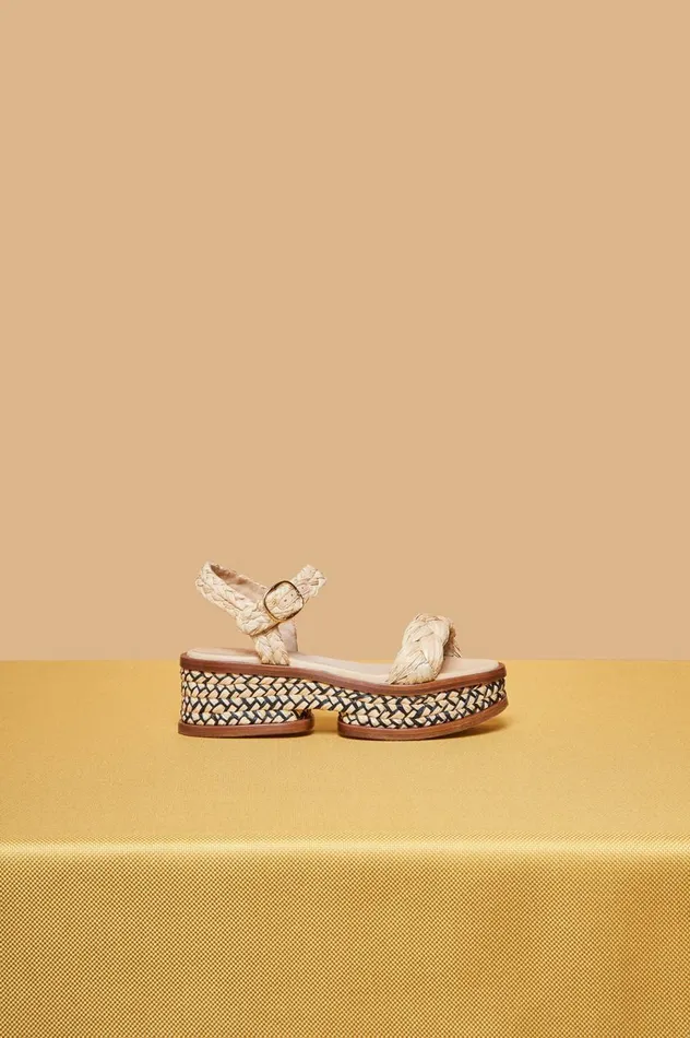 Women Sandals Gabriela Hearst Michael Platform Sandal In Natural Raffia