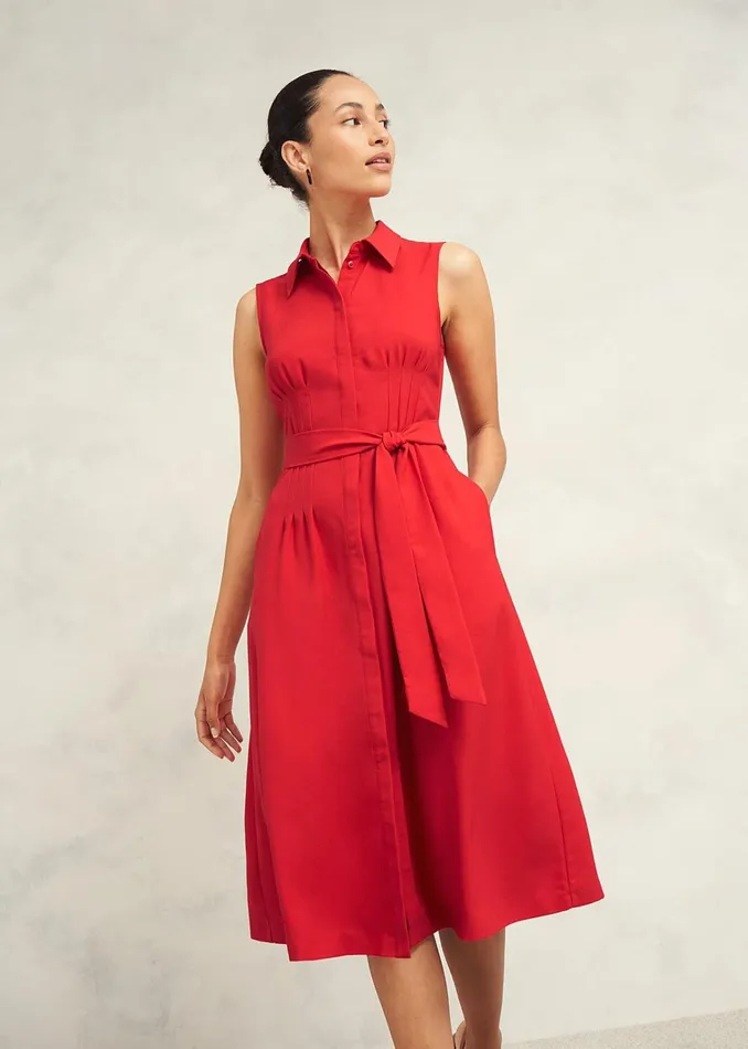 Women Sandra Dress Begonia Red Hobbs Dresses and Jumpsuits