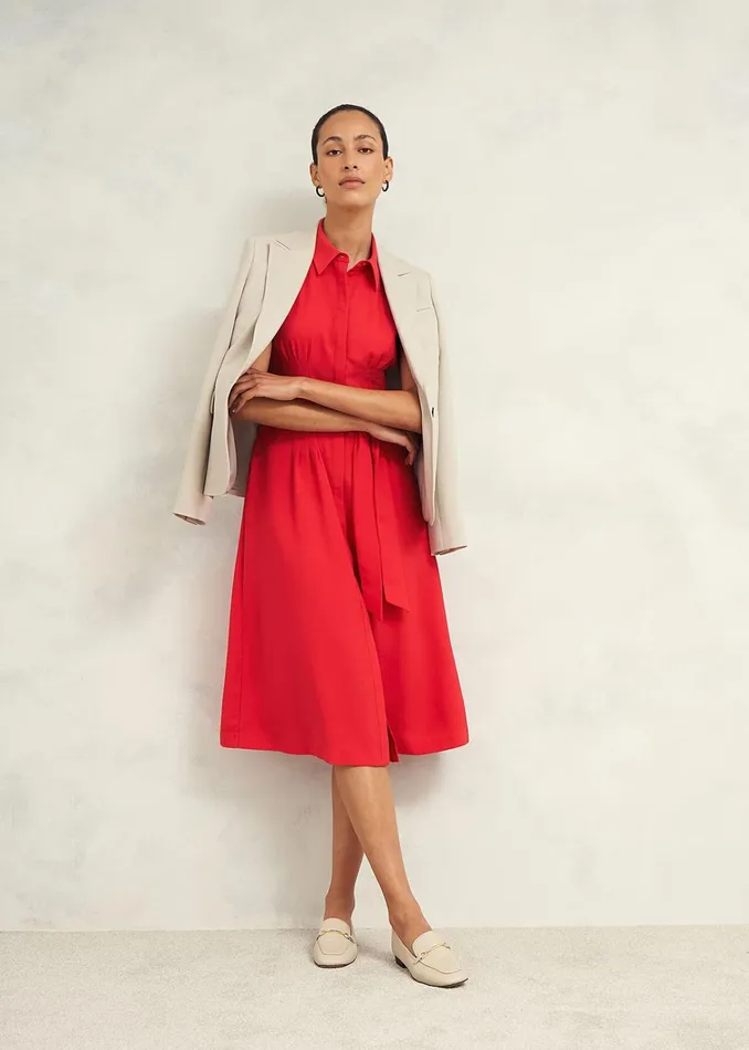 Women Sandra Dress Begonia Red Hobbs Dresses and Jumpsuits