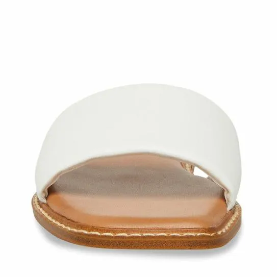 Women SANDRA WHITE LEATHER White Leather Steve Madden Sandals Women SANDRA WHITE LEATHER White Leather Steve Madden Sandals
