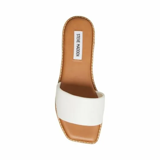 Women SANDRA WHITE LEATHER White Leather Steve Madden Sandals Women SANDRA WHITE LEATHER White Leather Steve Madden Sandals