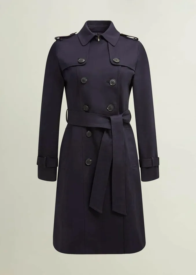 Women Saskia Shower Resistant Trench Coat Navy Hobbs Coats and Jackets