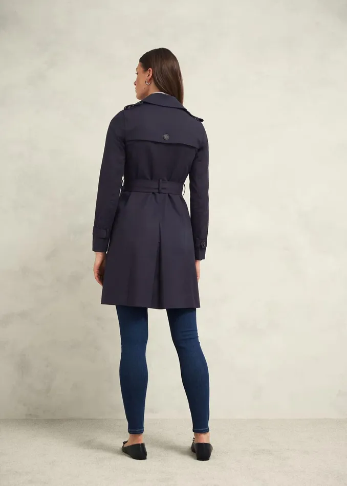 Women Saskia Shower Resistant Trench Coat Navy Hobbs Coats and Jackets