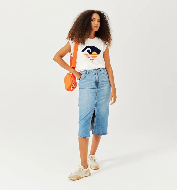 Women Sequinned TShirt 8211 Ecru Promod Tops Women Sequinned TShirt 8211 Ecru Promod Tops