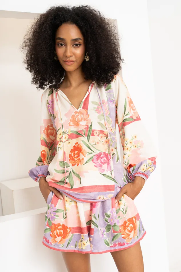 Women Sets YUMI KIM DREW LINEN SHORTS Mayfair Garden