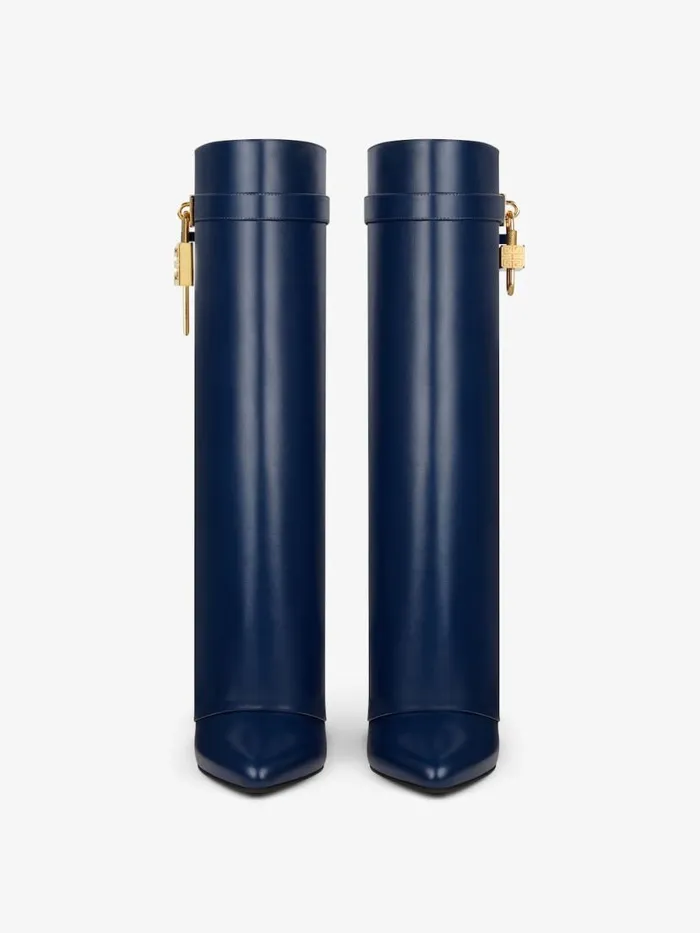 Women Shark Lock Givenchy Shark Lock Boots In Leather Petrol Blue Women Shark Lock Givenchy Shark Lock Boots In Leather Petrol Blue