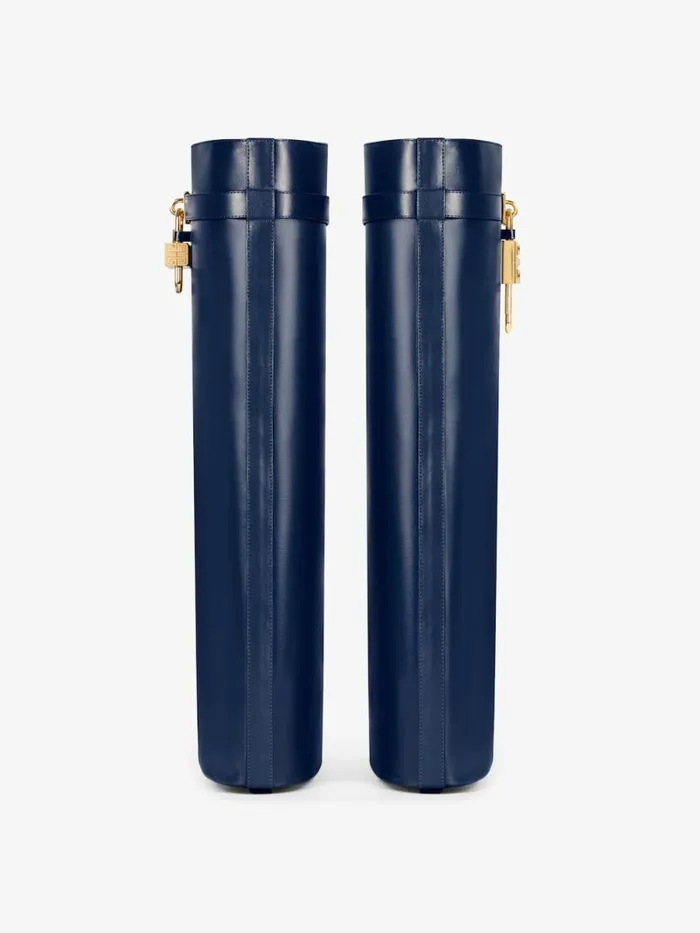 Women Shark Lock Givenchy Shark Lock Boots In Leather Petrol Blue Women Shark Lock Givenchy Shark Lock Boots In Leather Petrol Blue