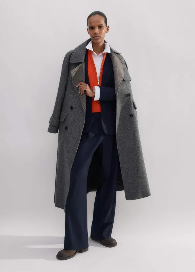 Women Sharp Shoulder Pinstripe Blazer Pant Suit MEEM