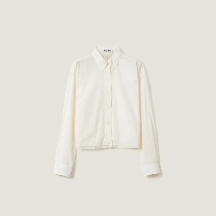 Women Shirts And Tops Miu Miu Batiste Shirt Ivory
