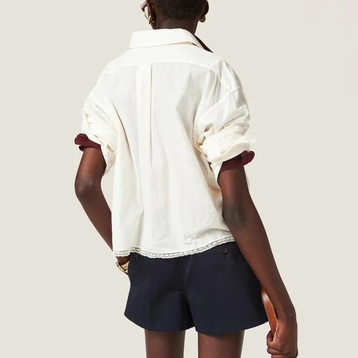 Women Shirts And Tops Miu Miu Batiste Shirt Ivory Women Shirts And Tops Miu Miu Batiste Shirt Ivory