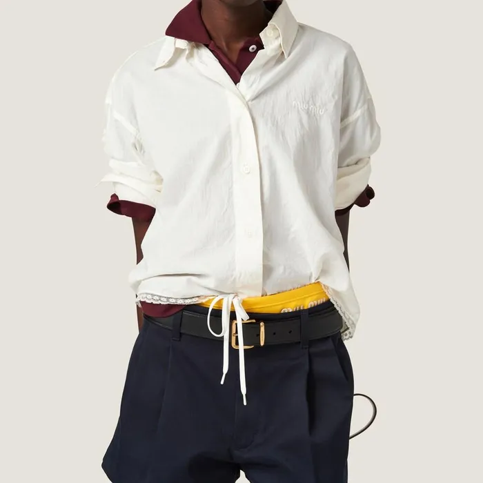 Women Shirts And Tops Miu Miu Batiste Shirt Ivory Women Shirts And Tops Miu Miu Batiste Shirt Ivory