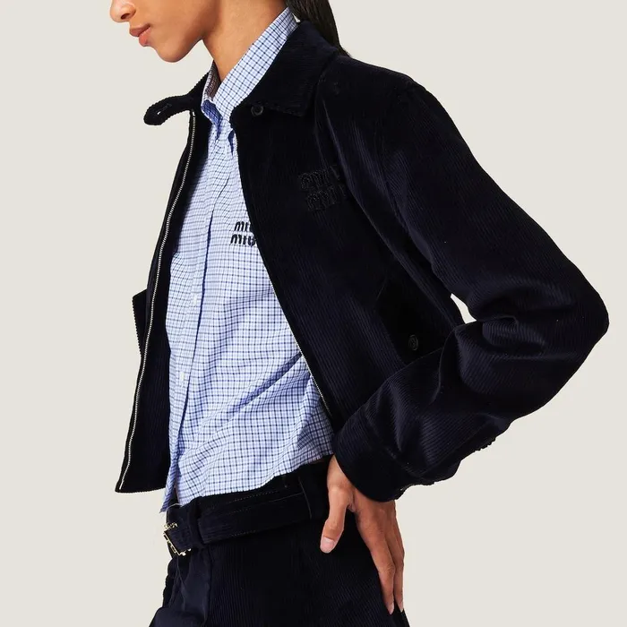 Women Shirts And Tops Miu Miu Checked Poplin Shirt Bluesky Blue Women Shirts And Tops Miu Miu Checked Poplin Shirt Bluesky Blue