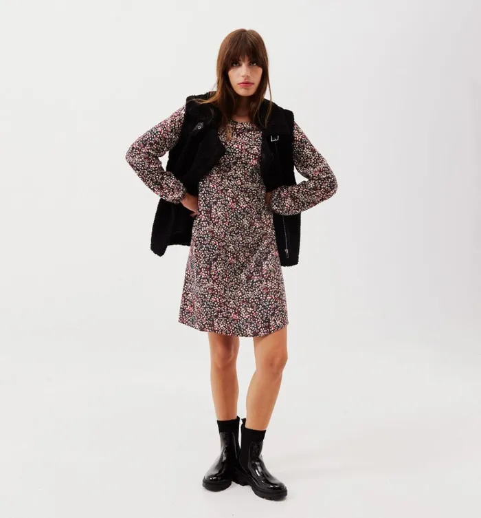 Women Short Dress 8211 Black Prints Promod Dresses