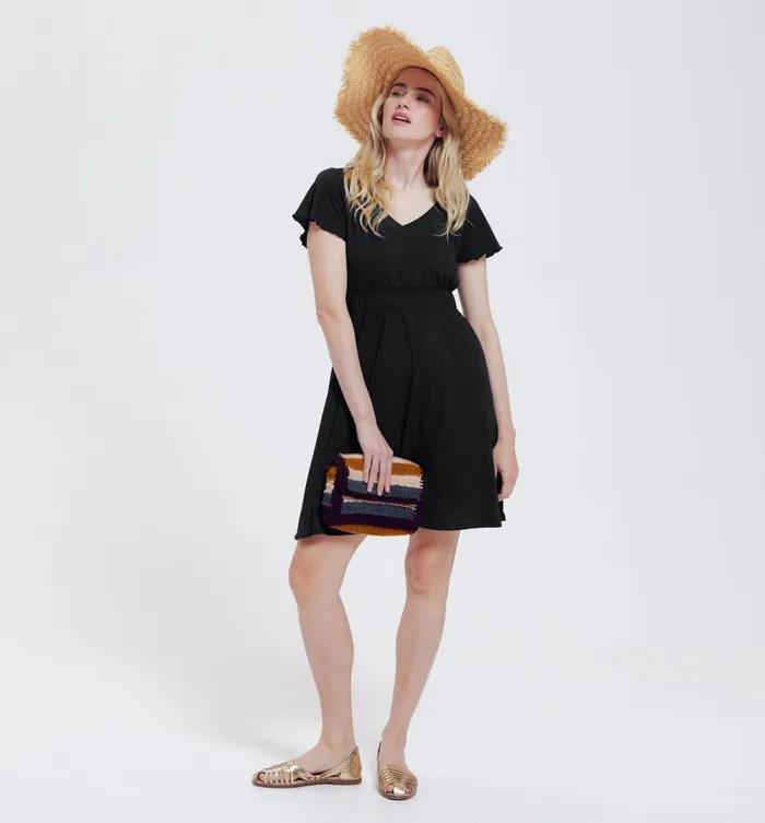 Women ShortSleeved Dress 8211 Black Promod Dresses Women ShortSleeved Dress 8211 Black Promod Dresses
