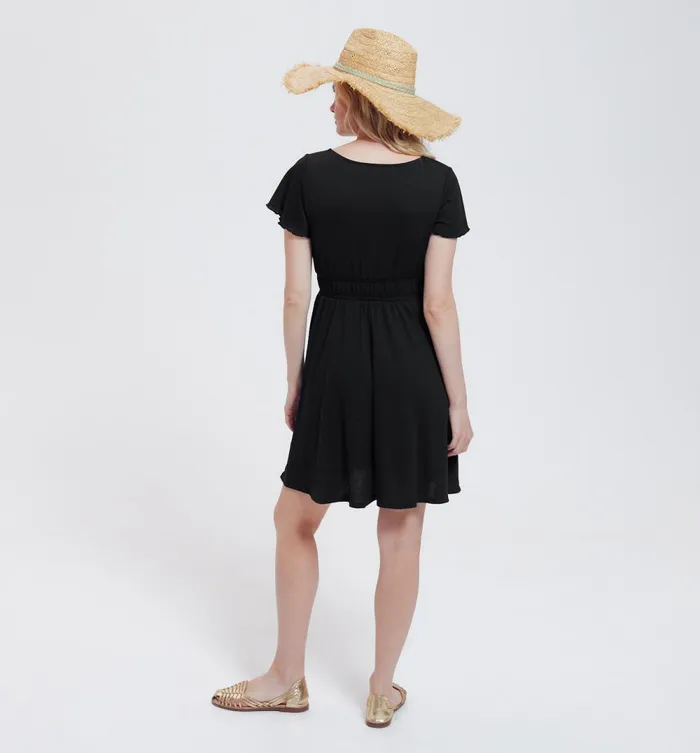 Women ShortSleeved Dress 8211 Black Promod Dresses Women ShortSleeved Dress 8211 Black Promod Dresses