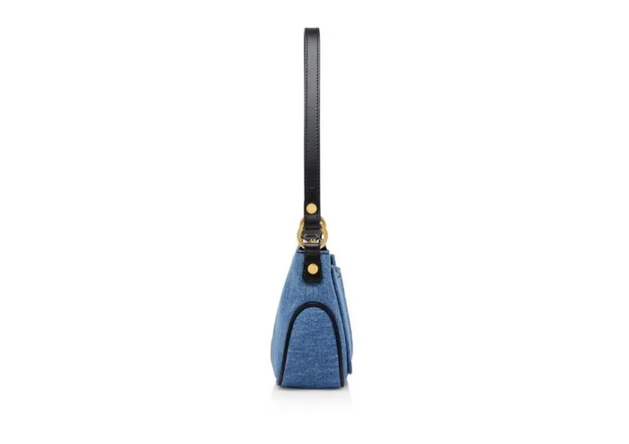 Women Shoulder Bags Tom Ford Denim Jennifer Mini Bag Washed Blue Black Women Shoulder Bags Tom Ford Denim Jennifer Mini Bag Washed Blue Black