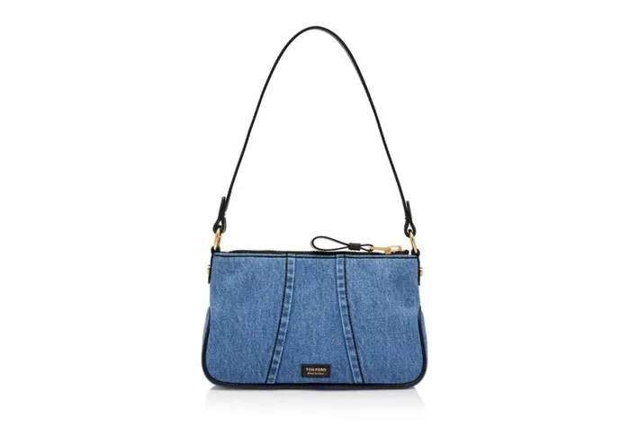 Women Shoulder Bags Tom Ford Denim Jennifer Mini Bag Washed Blue Black Women Shoulder Bags Tom Ford Denim Jennifer Mini Bag Washed Blue Black