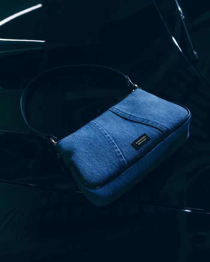 Women Shoulder Bags Tom Ford Denim Jennifer Mini Bag Washed Blue Black Women Shoulder Bags Tom Ford Denim Jennifer Mini Bag Washed Blue Black