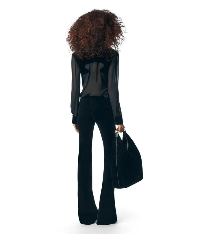 Women Shoulder Bags Tom Ford Quilted Velvet Bianca Large Hobo Black Women Shoulder Bags Tom Ford Quilted Velvet Bianca Large Hobo Black