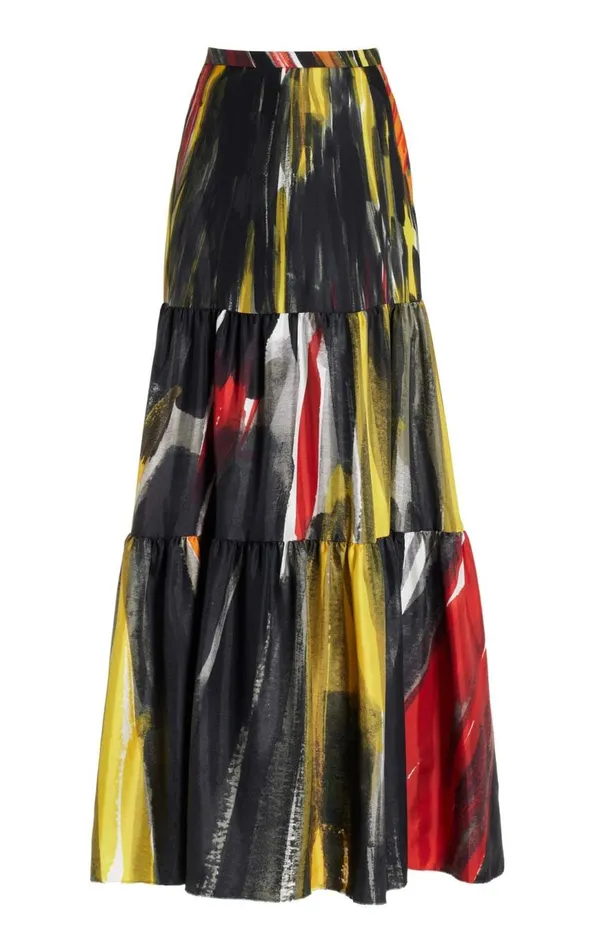 Women Skirts Gabriela Hearst Morse Skirt In Multi Printed Silk