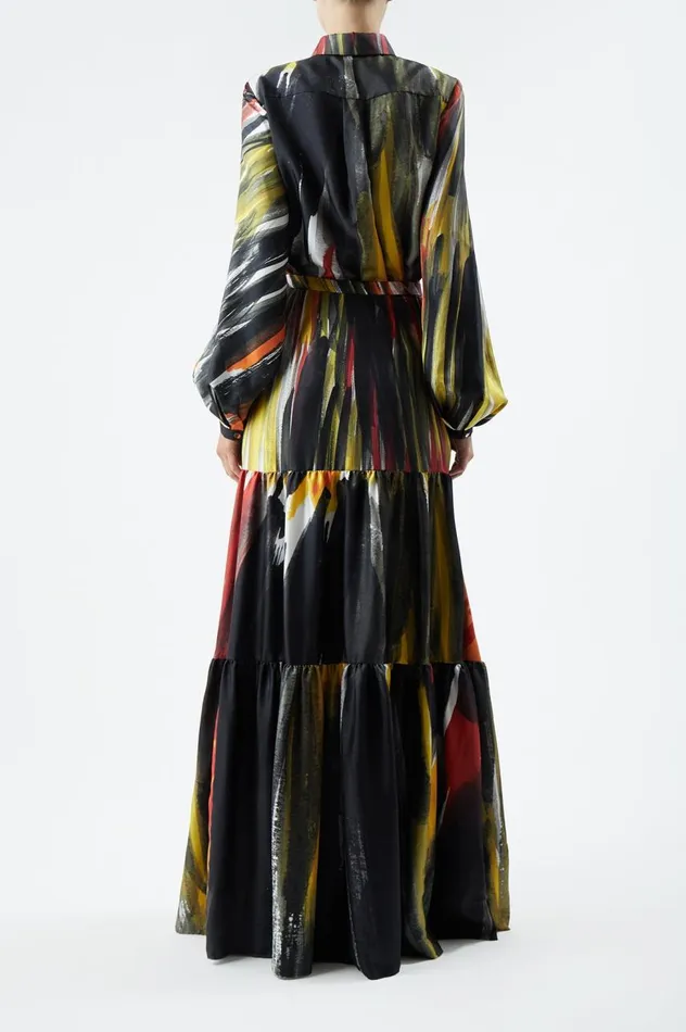 Women Skirts Gabriela Hearst Morse Skirt In Multi Printed Silk