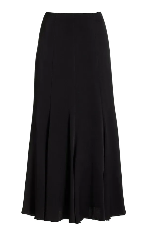 Women Skirts Gabriela Hearst Ricky Skirt In Black Silk Satin