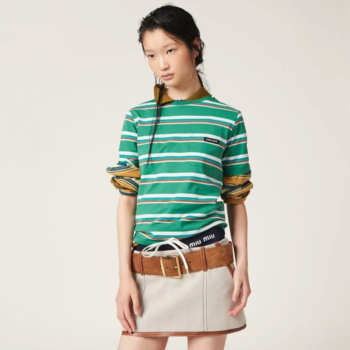 Women Skirts Miu Miu Canvas Miniskirt Beigecognac Women Skirts Miu Miu Canvas Miniskirt Beigecognac