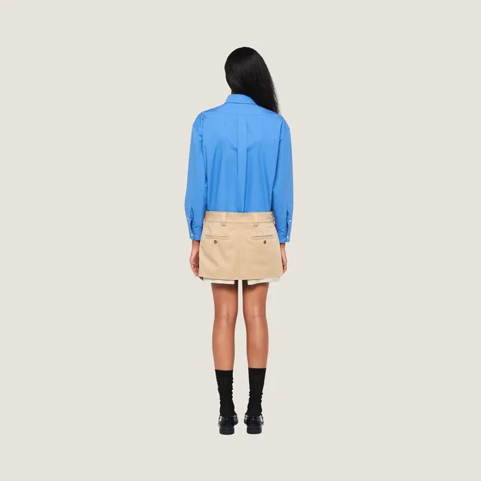 Women Skirts Miu Miu Chino Miniskirt With Embroidered Logo Cord Women Skirts Miu Miu Chino Miniskirt With Embroidered Logo Cord