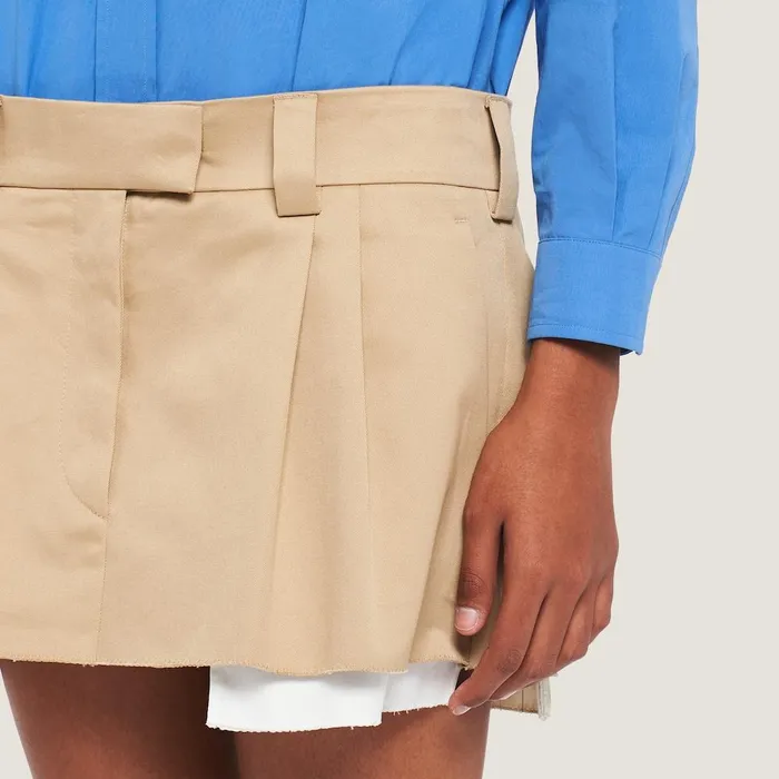 Women Skirts Miu Miu Chino Miniskirt With Embroidered Logo Cord Women Skirts Miu Miu Chino Miniskirt With Embroidered Logo Cord