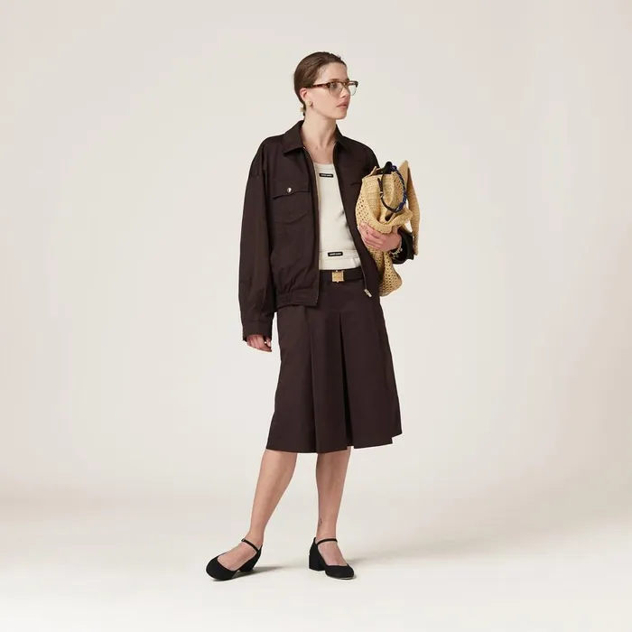 Women Skirts Miu Miu Gabardine Skirt Cocoa Brown Women Skirts Miu Miu Gabardine Skirt Cocoa Brown