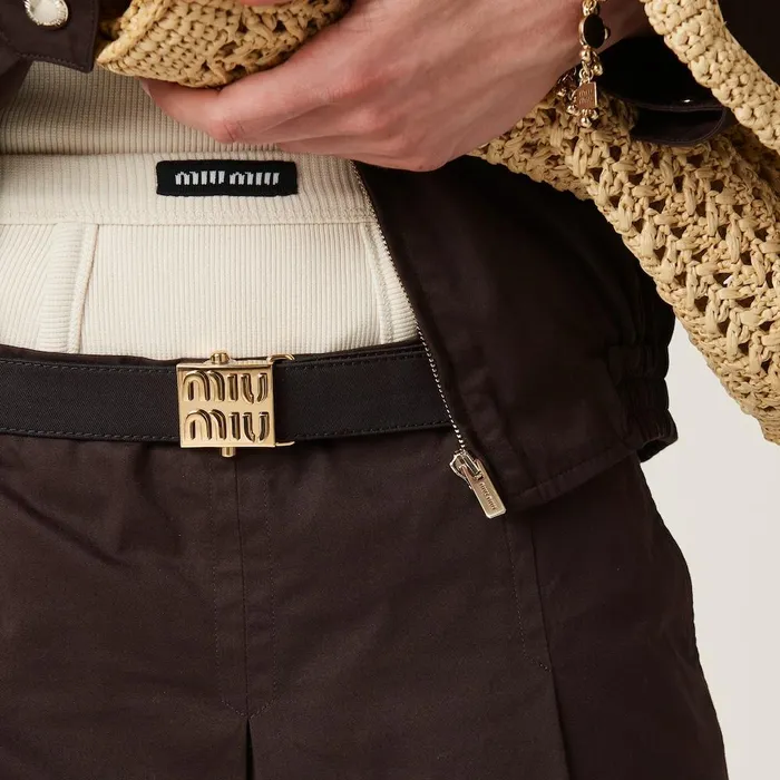 Women Skirts Miu Miu Gabardine Skirt Cocoa Brown Women Skirts Miu Miu Gabardine Skirt Cocoa Brown