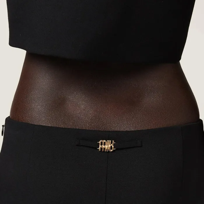 Women Skirts Miu Miu Grain De Poudre Skirt Black Women Skirts Miu Miu Grain De Poudre Skirt Black