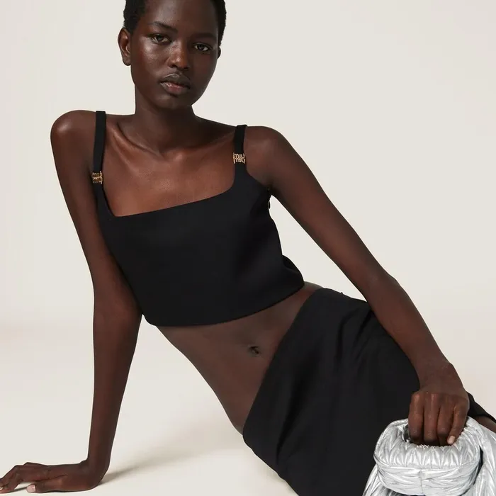 Women Skirts Miu Miu Grain De Poudre Skirt Black Women Skirts Miu Miu Grain De Poudre Skirt Black
