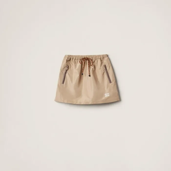 Women Skirts Miu Miu Technical Fabric Miniskirt Cord
