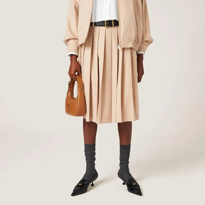 Women Skirts Miu Miu Velour Skirt Sand Beige Women Skirts Miu Miu Velour Skirt Sand Beige