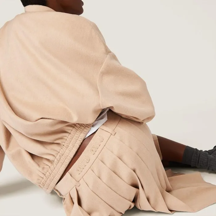 Women Skirts Miu Miu Velour Skirt Sand Beige Women Skirts Miu Miu Velour Skirt Sand Beige