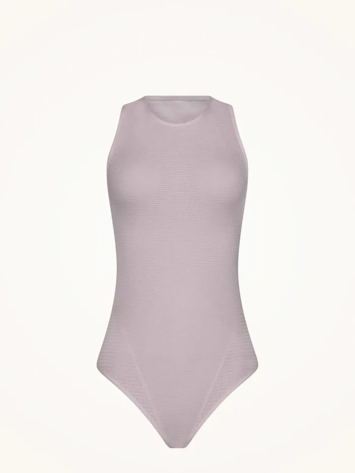 Women Sleeveless Bodies Wolford Grid Net Body Mauve